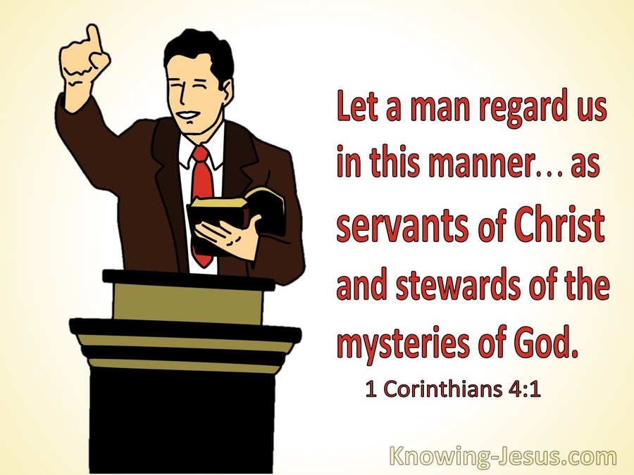 1 Corinthians 4:1 Regard Us As Servants Of Christ And Stewards Of The Mysteries Of God (red)